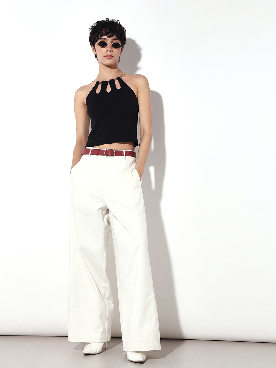 

ONLY Women Straight Fit Trousers, White