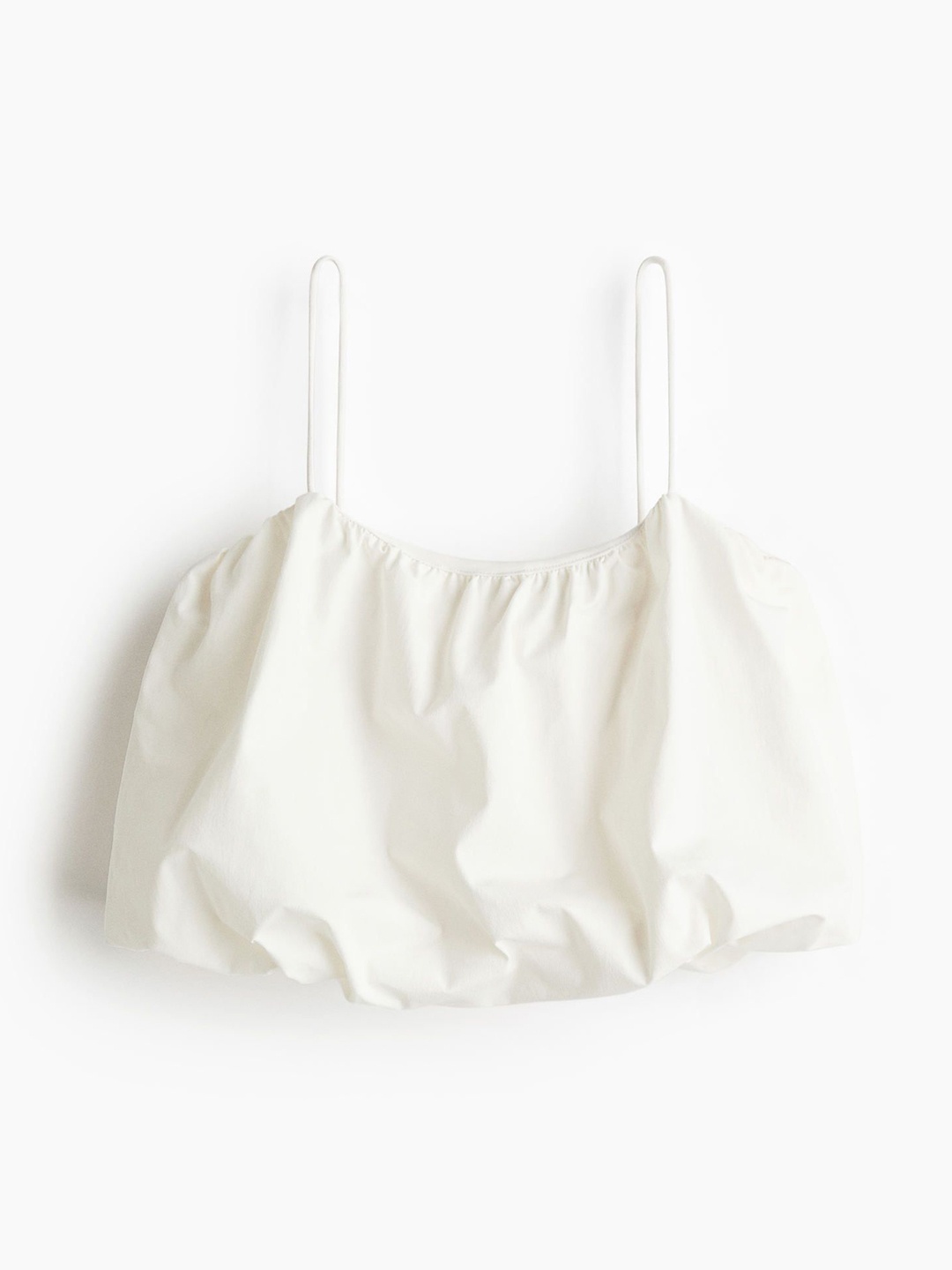 

H&M Women Bubble-Hem Strappy Top, White