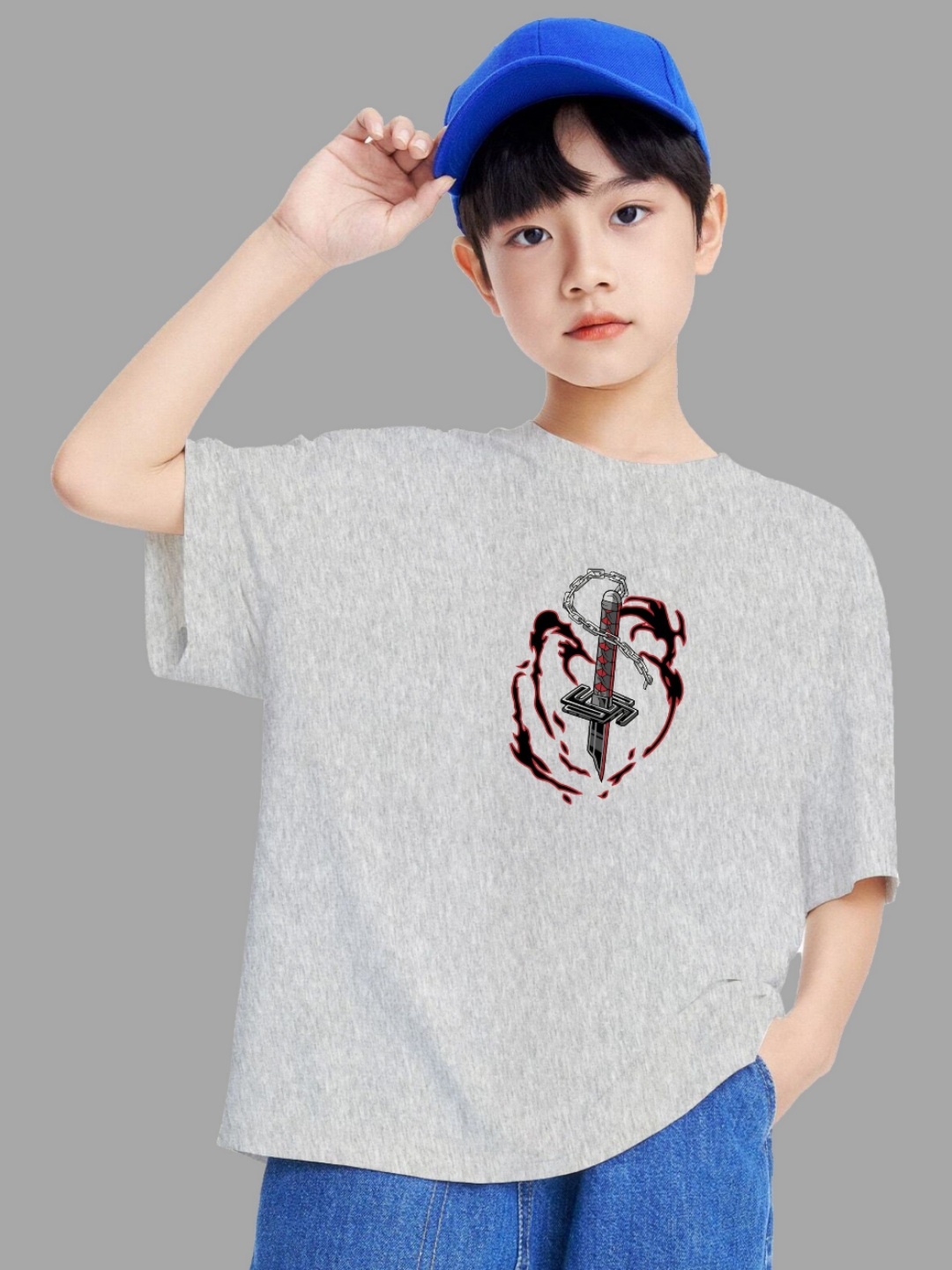 

MODARUE Boys Printed T-shirt, Grey