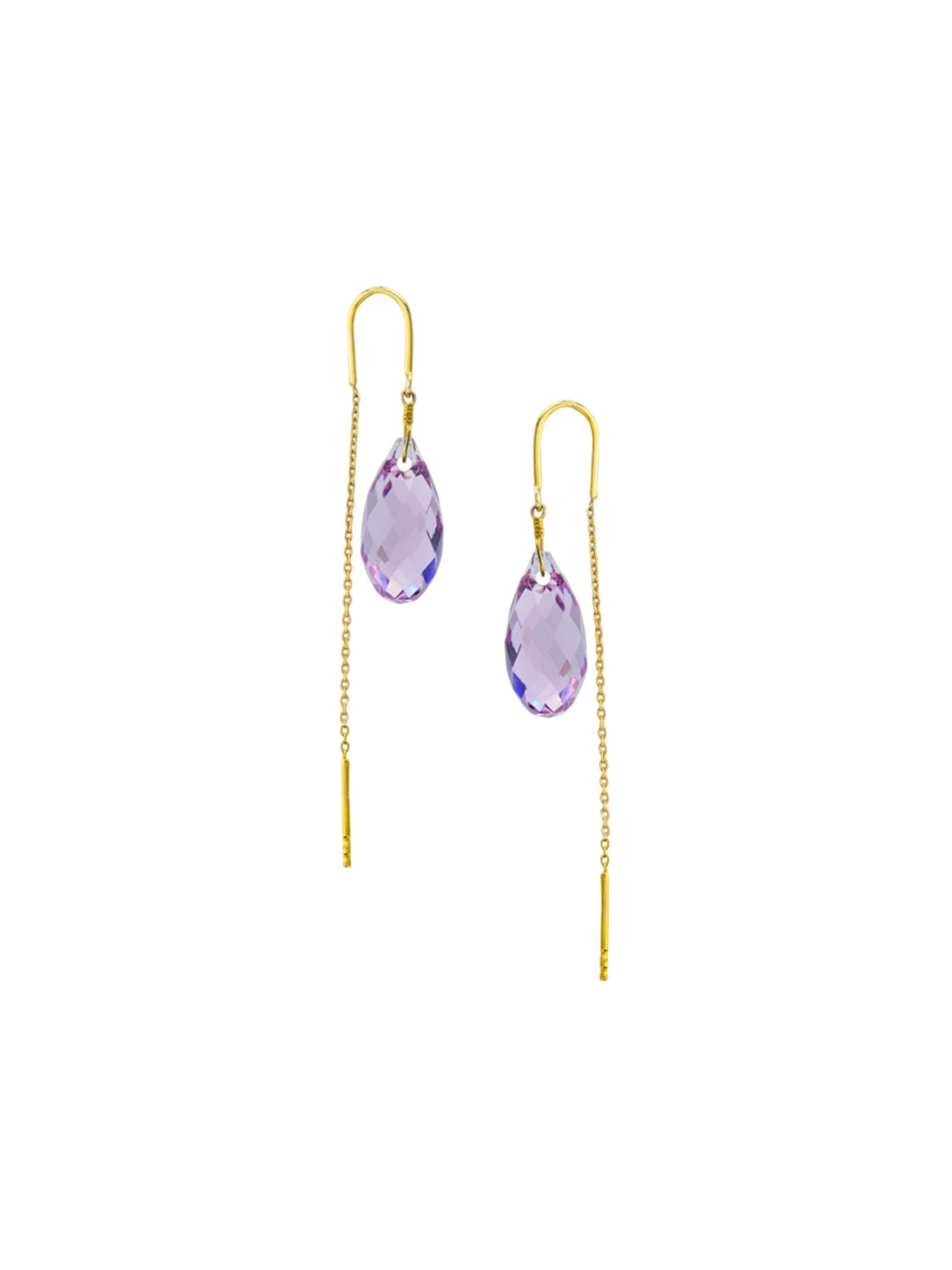 

Nipura 925 Sterling Gold-Plated Cubic Zirconia Studded Contemporary Drop Earrings