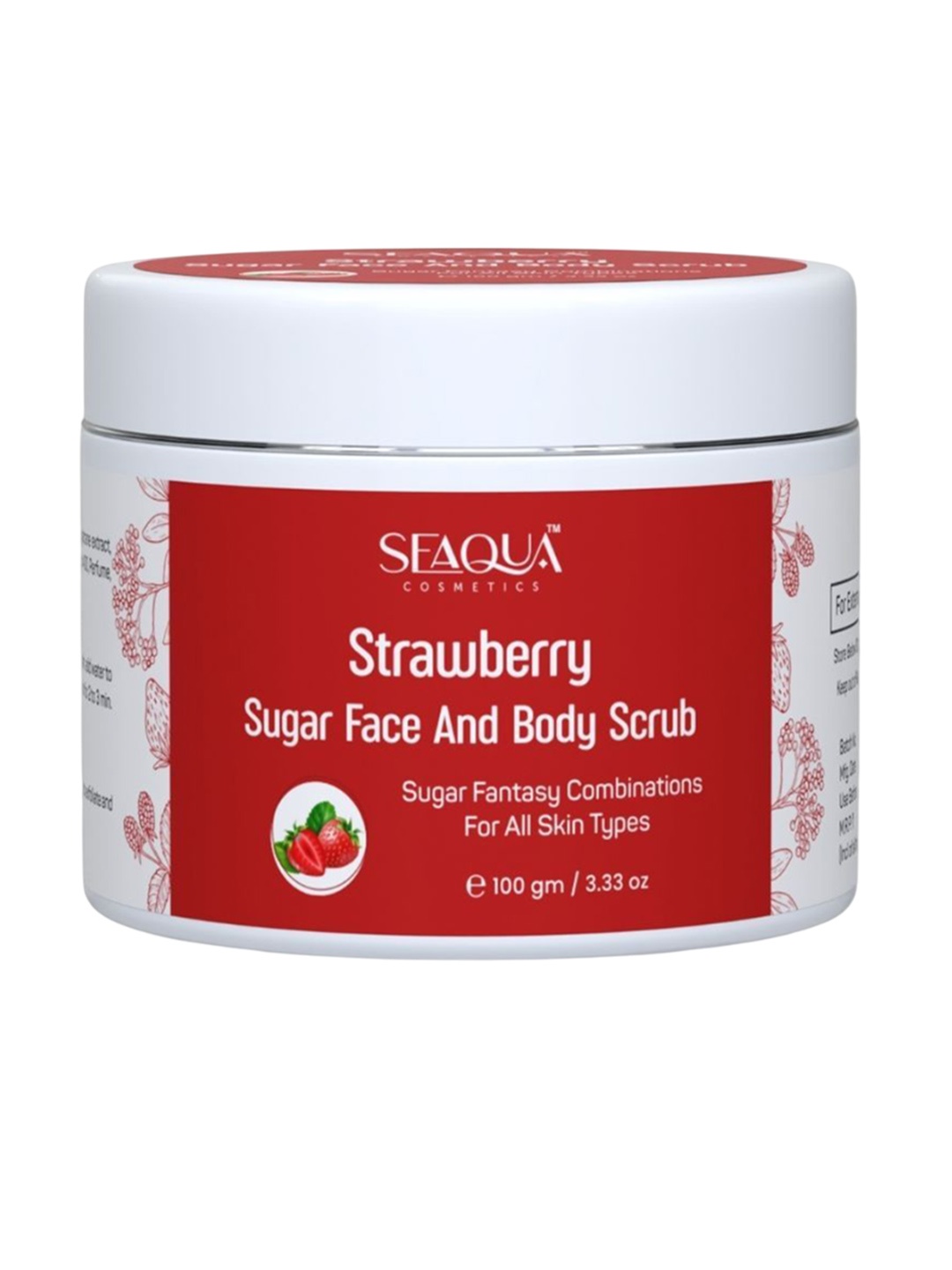 

Seaqua cosmetics Strawberry Sugar Face & Body Scrub - 100 g, Red