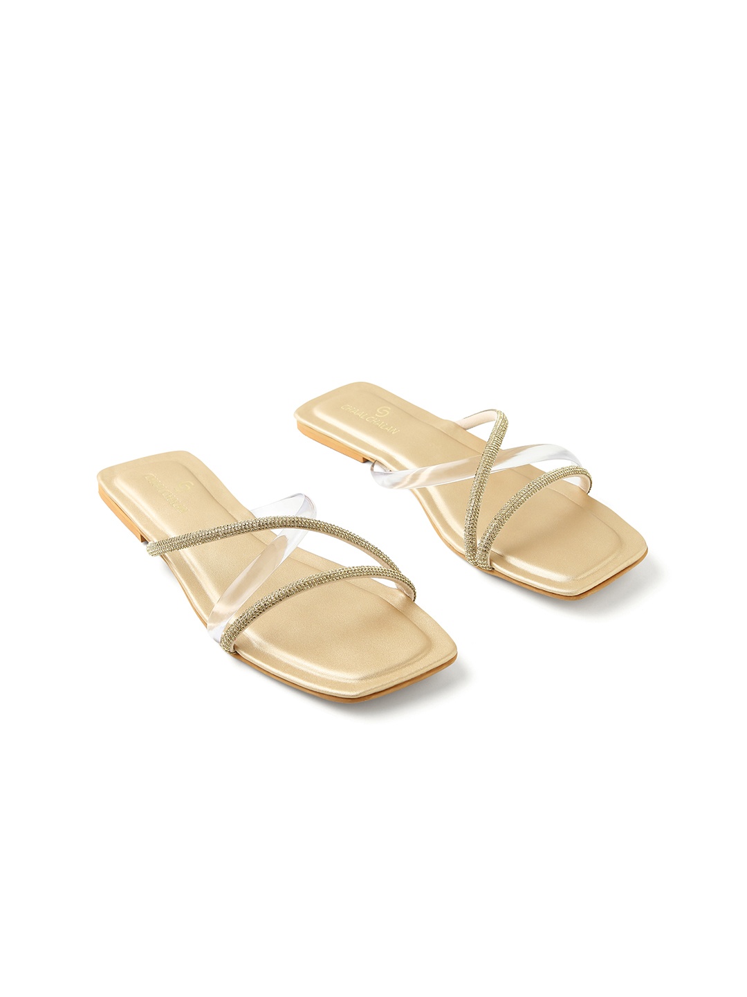 

CHAAL CHALAN Women Open Toe Flats, Gold