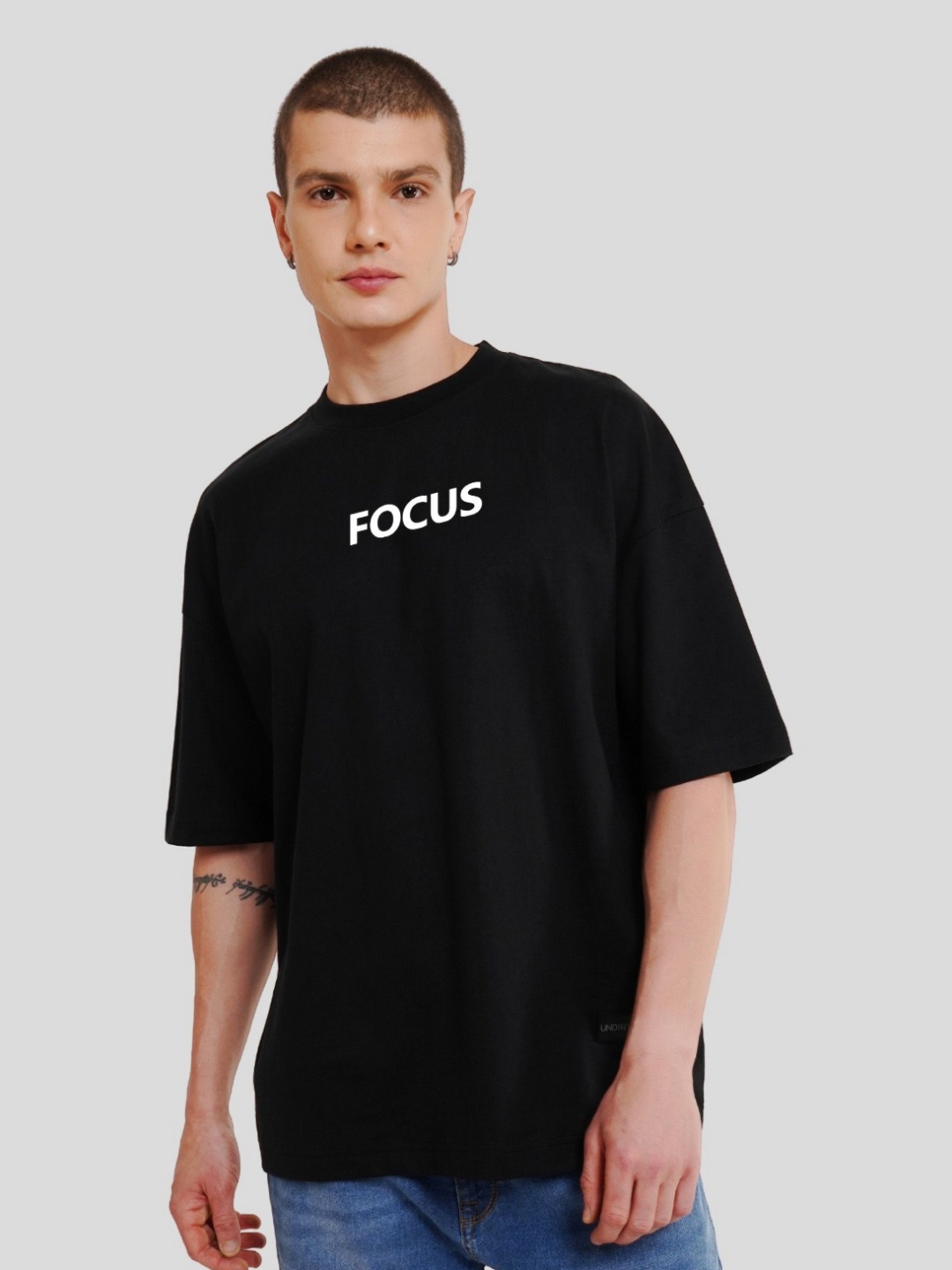 

Underrated Club Men Printed Extended Sleeves Bio Finish T-shirt, Black