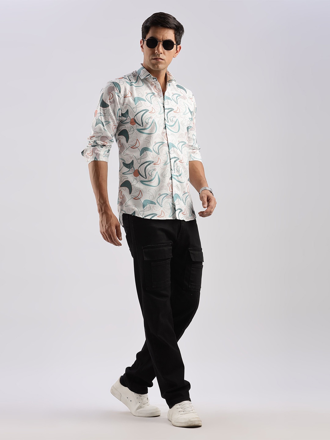 

RICH & ROMAN Men Classic Opaque Printed Semiformal Shirt, Multi
