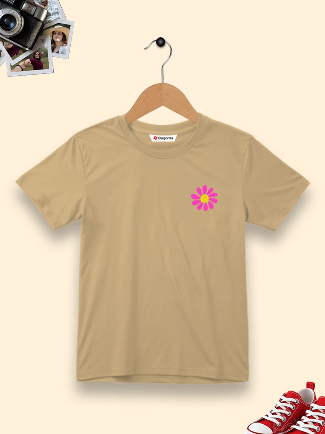

Dagcros Boys Printed T-shirt, Beige
