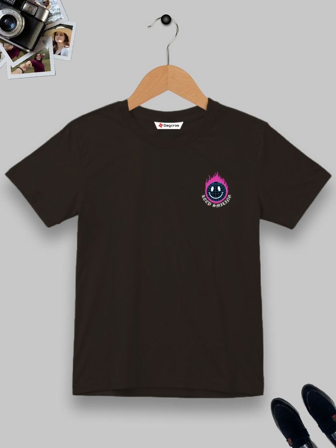 

Dagcros Boys Printed T-shirt, Brown