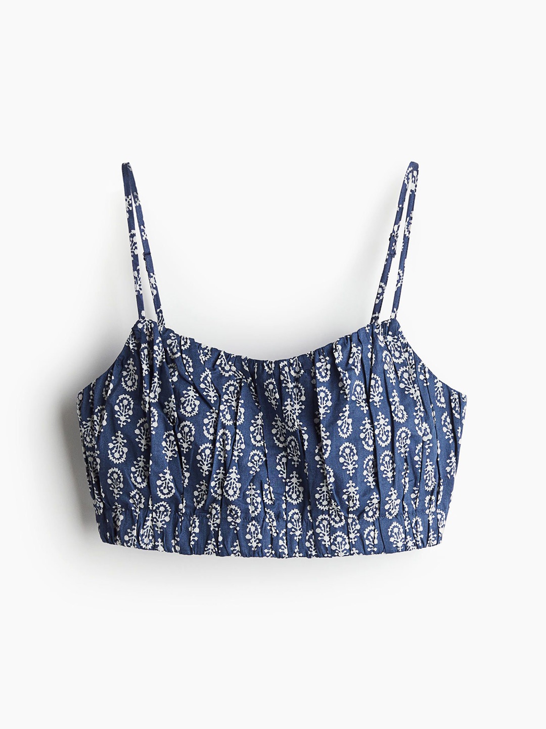 

H&M Cropped Strappy Top, Blue