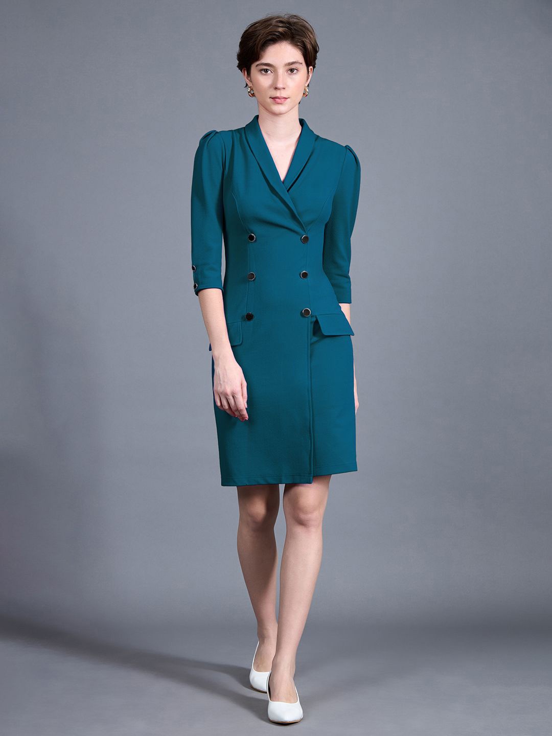 

Miss Chase Georgette Dress, Teal