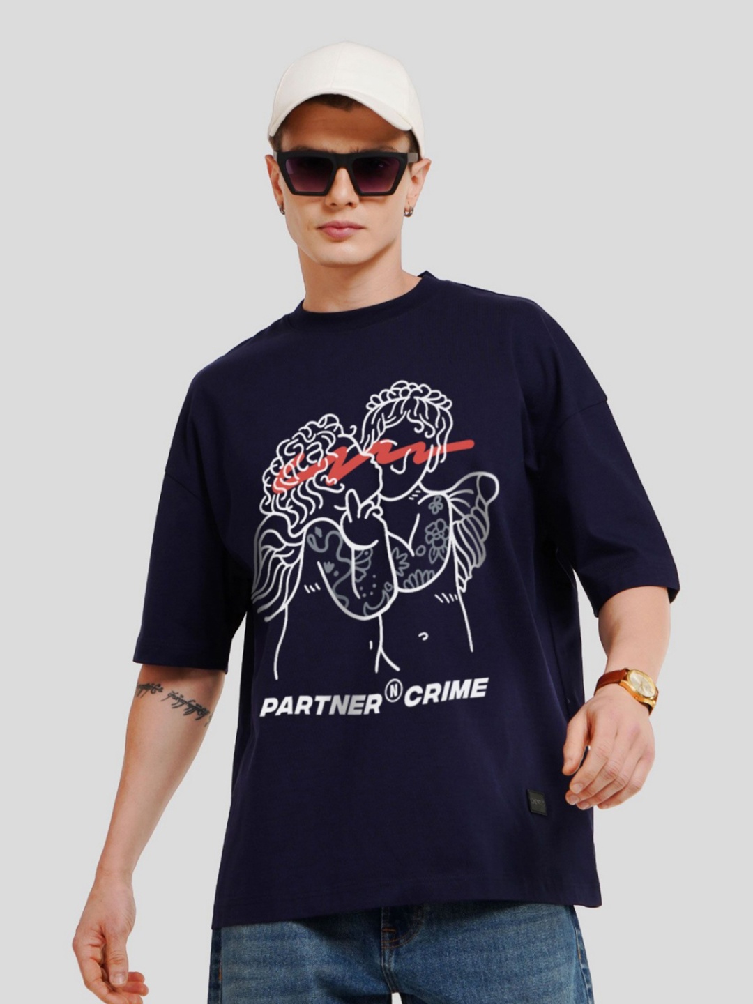 

Underrated Club Men Typography Printed Bio Finish T-shirt, Navy blue