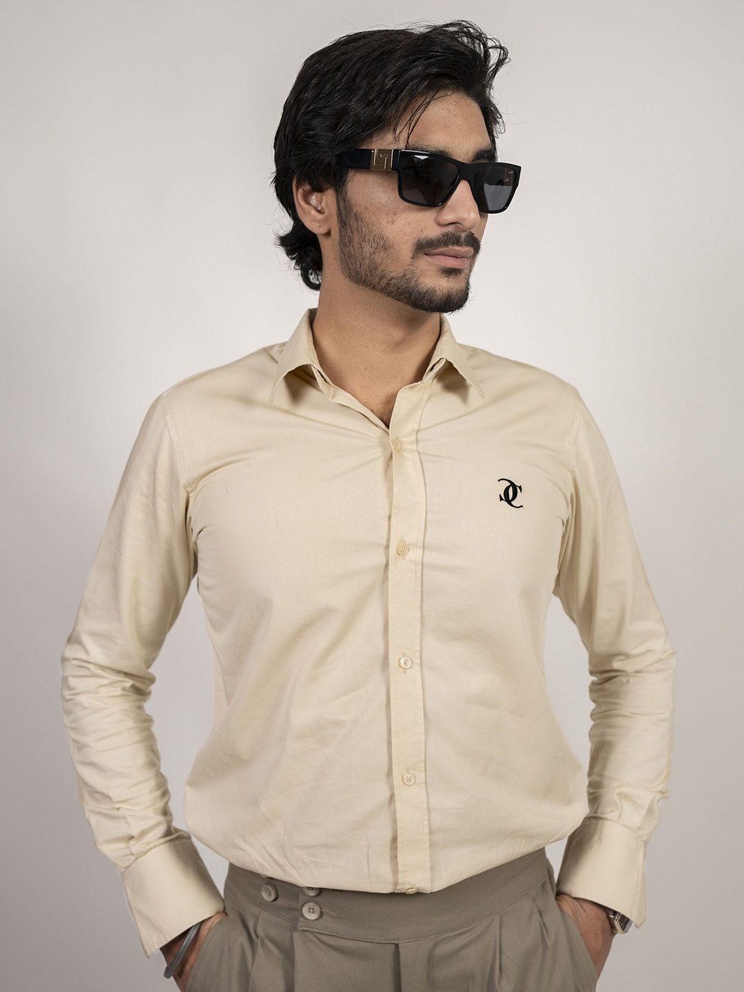 

CABIN COMFY Men Premium Opaque Semiformal Shirt, Beige