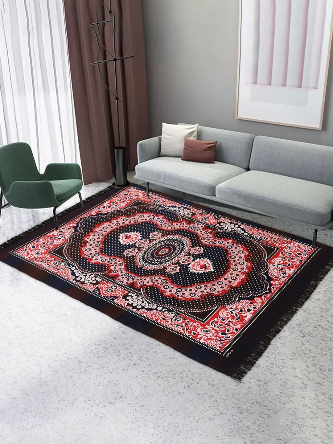 

Myntra Elegant Homes Brown Floral Other Carpet