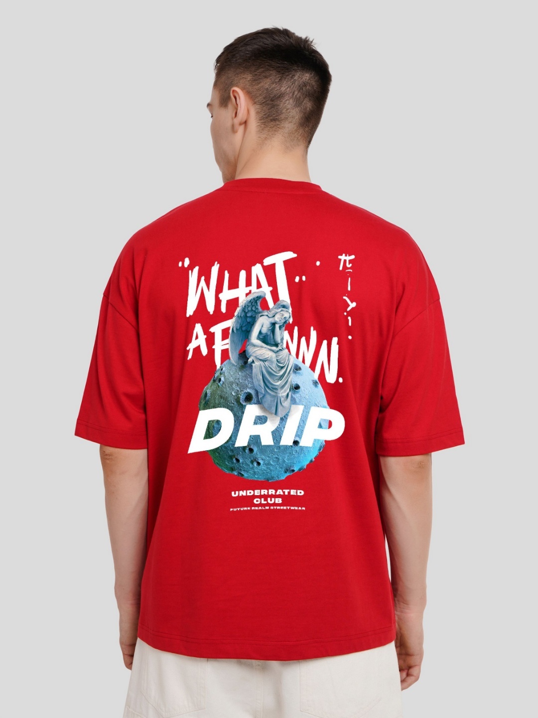 

Underrated Club Men Printed Bio Finish Applique T-shirt, Red