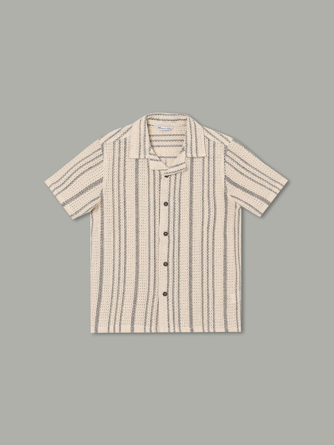 

Fame Forever by Lifestyle Boys Opaque Striped Casual Shirt, Off white