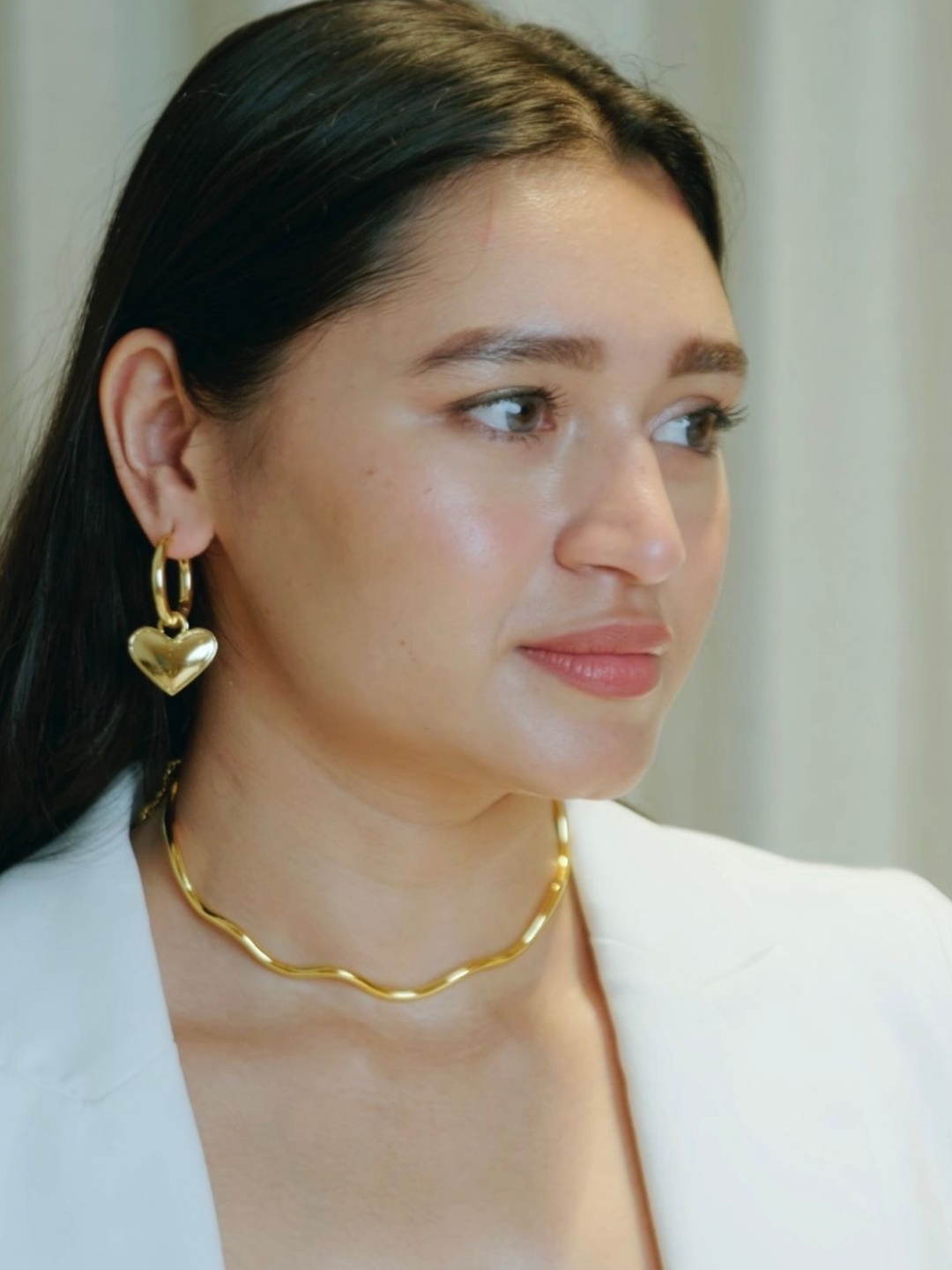 

House of Pehr Gold-Plated Heart Shaped Hoop Earrings