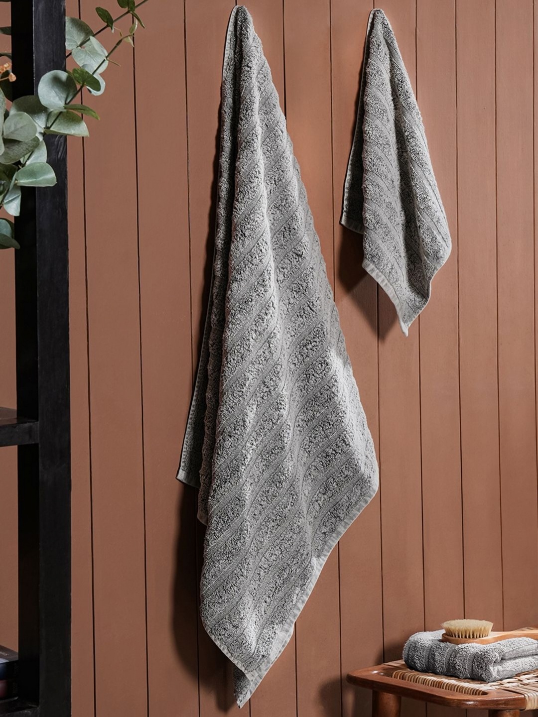 

MASPAR Grey 3 Pieces Cotton 550 GSM Soft & Quick Absorbent Towel Set