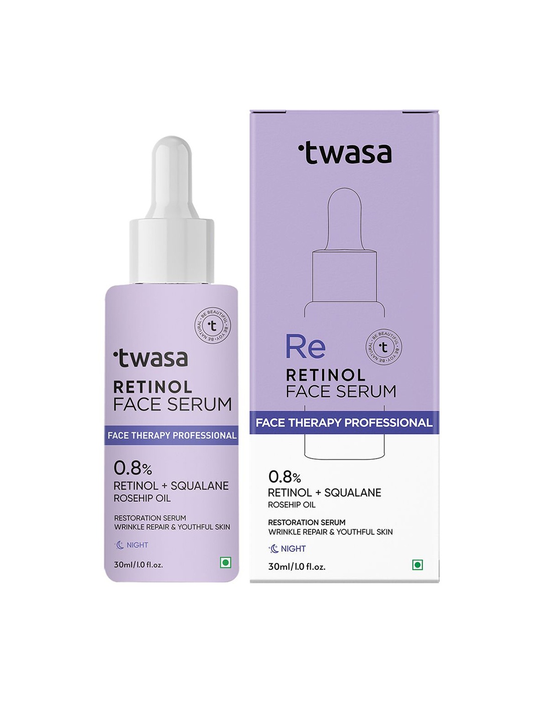 

Twasa Retinol Face Serum With 0.8% Retinol & Squalane - 30 ml, Lavender