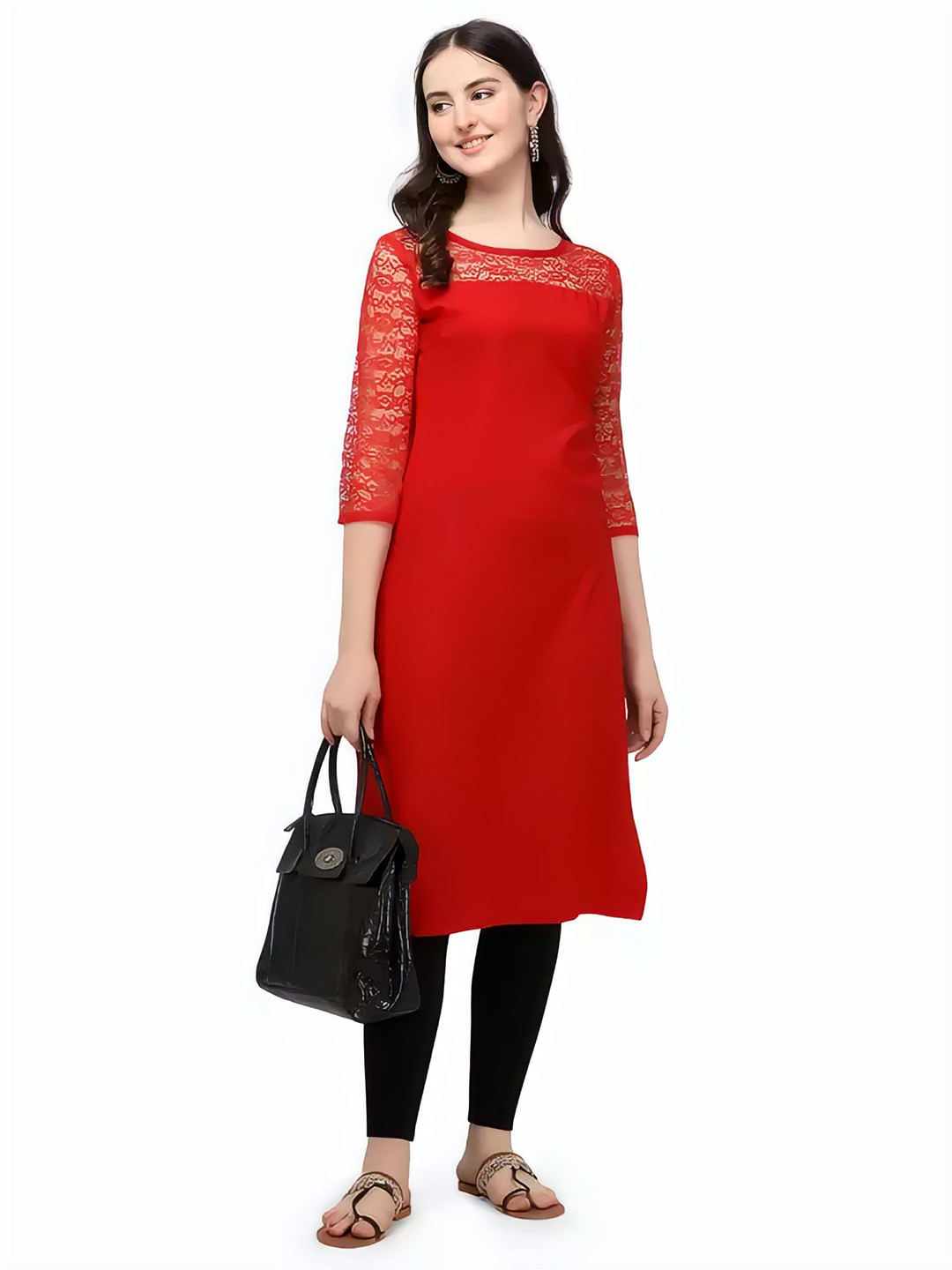

ZELZIS A-Line Kurta, Red