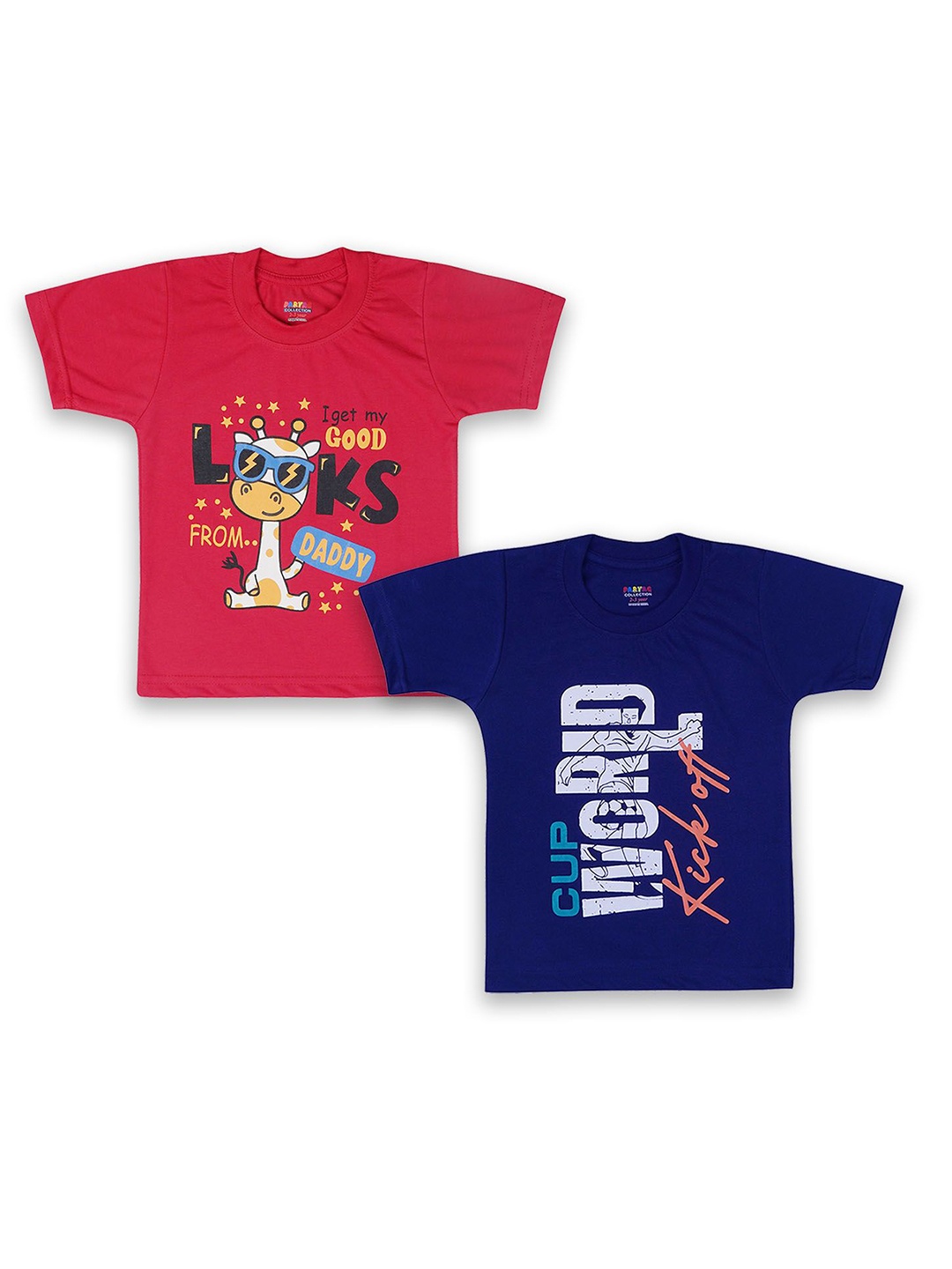

PARYAG Boys 2 Printed Applique T-shirt, Navy blue