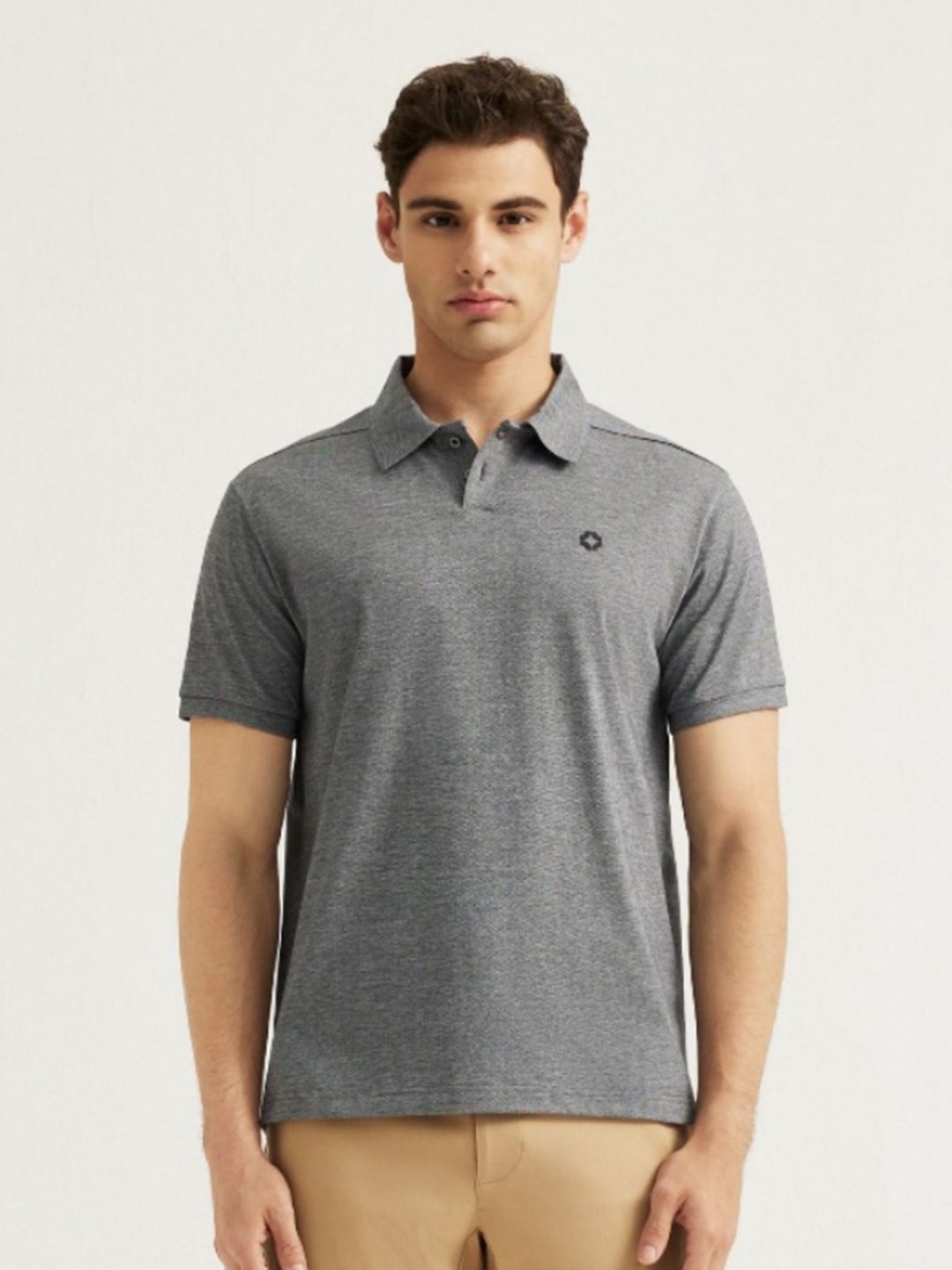 

Roam Everywhere Men Polo Collar T-shirt, Black