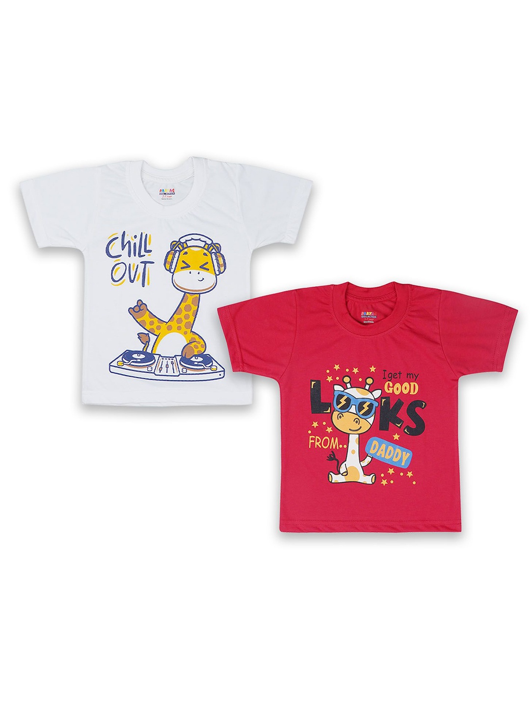

PARYAG Boys 2 Printed Applique T-shirt, White