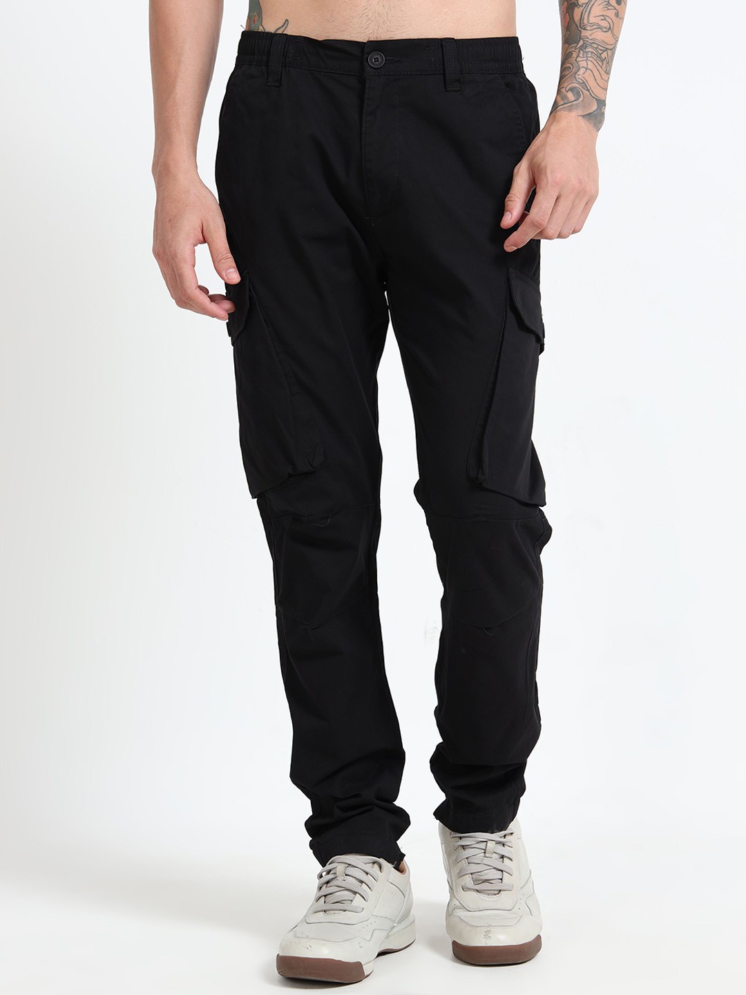 

RIGS AND RAGS Men Original Easy Wash Joggers Trousers, Black
