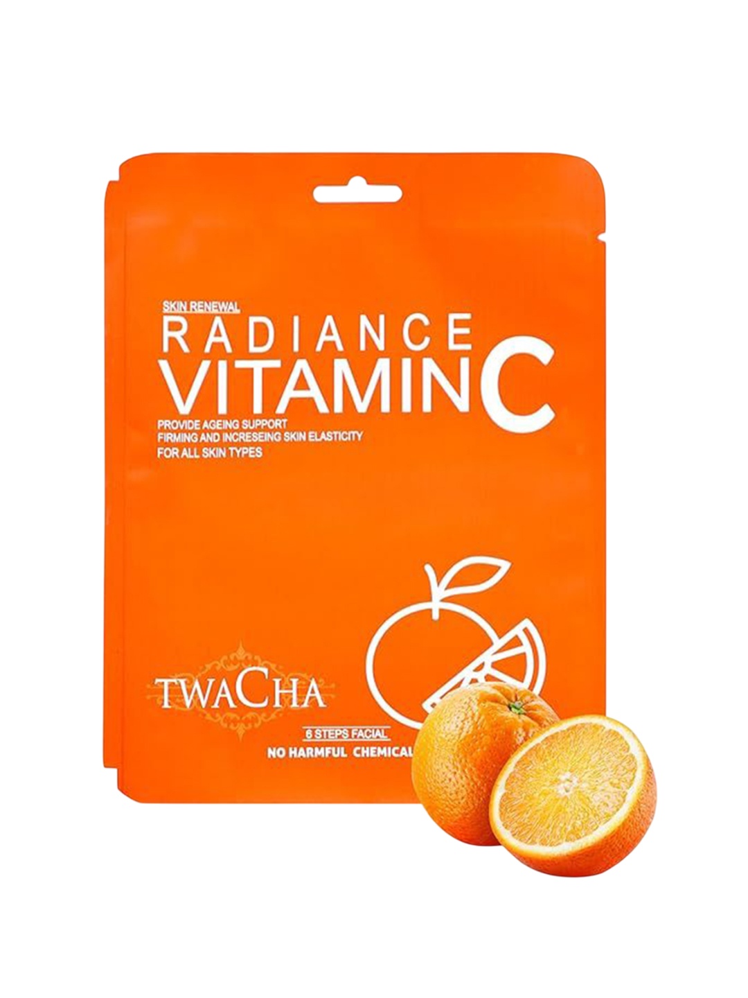 

TWACHA 6 Steps Radiance Vitamin C Facial Kit For Brightening & Ageless Skin - 8.83 g Each, Orange