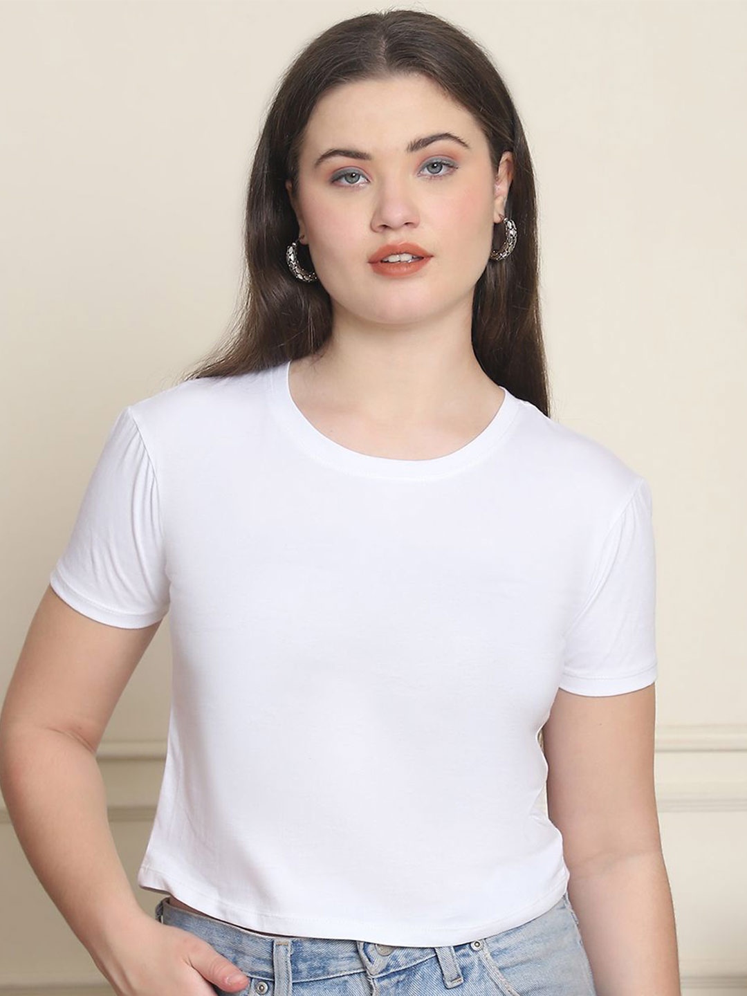 

WELL KEPT Cotton Crop Top, White