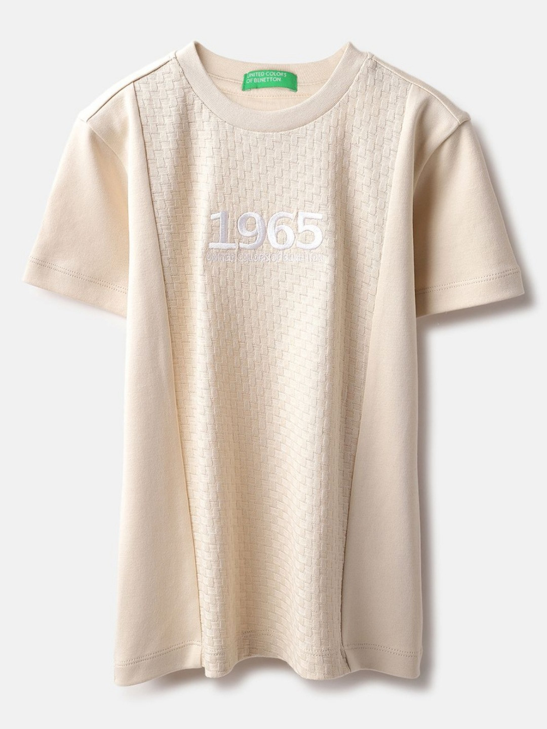 

United Colors of Benetton Boys Pure Cotton T-shirt, Beige