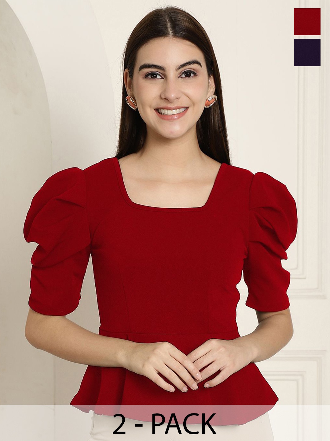 

Tromko Puff Sleeve Top, Multi