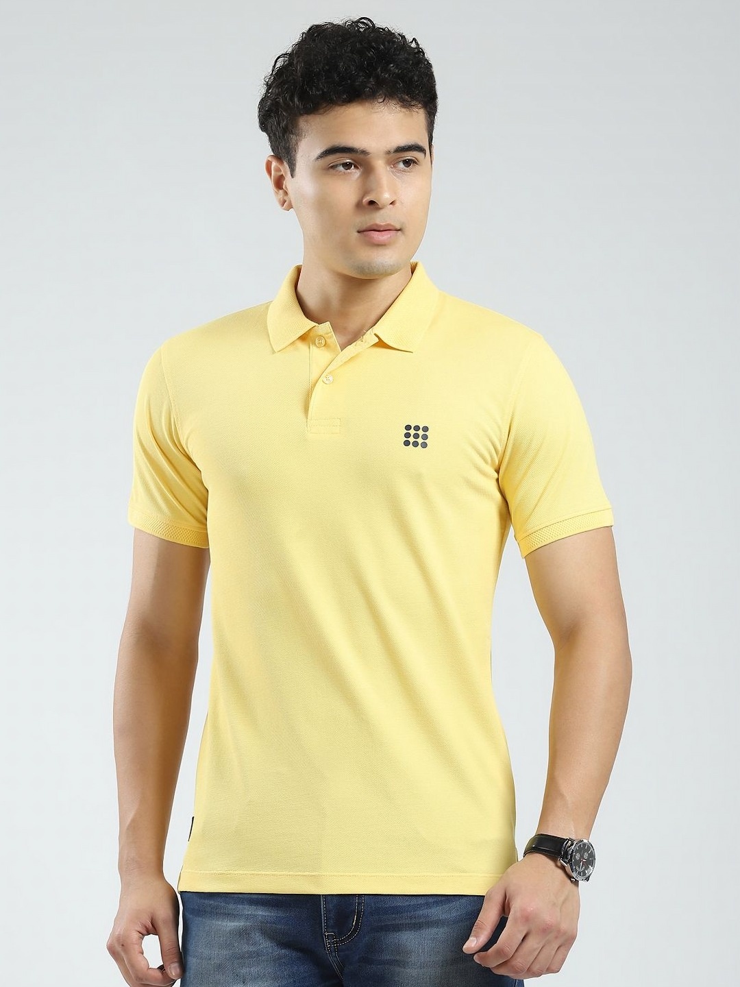 

rock.it Men Polo Collar T-shirt, Yellow