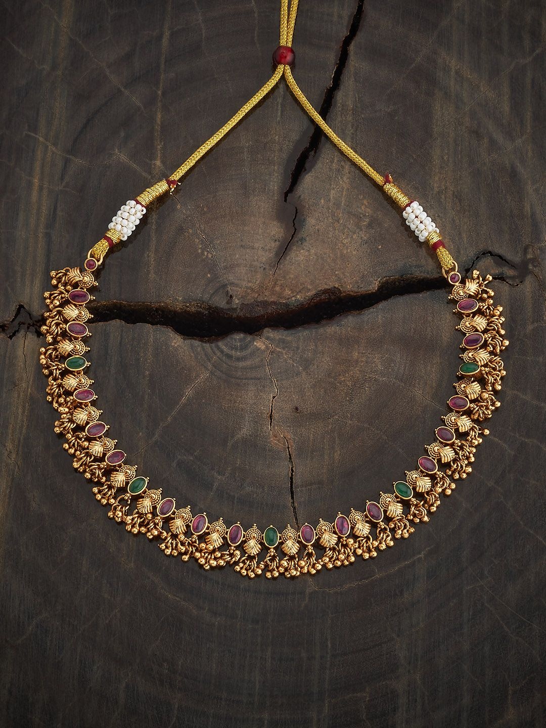 

Kushal's Fashion Jewellery Copper Gold-Plated Antique Necklace