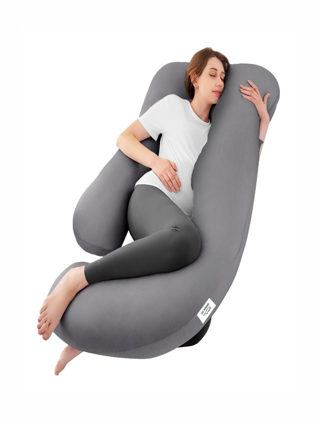 

GADDA CO Grey Fibre Filled Faux Velvet Ultra Soft Maternity Pillow