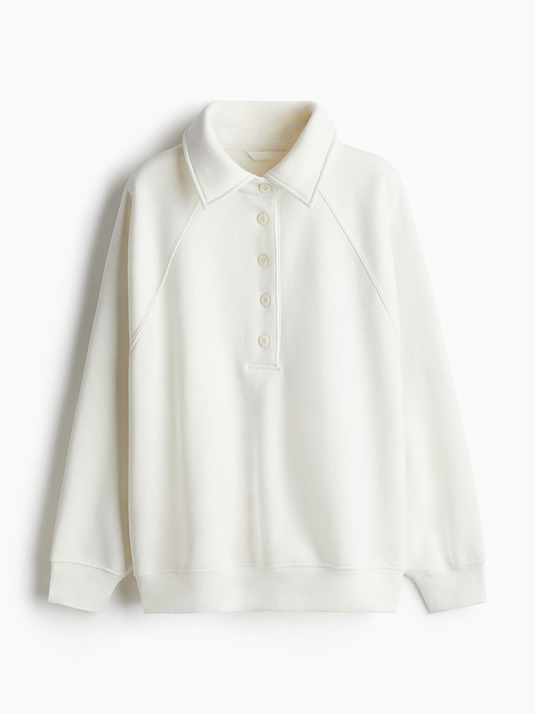 

H&M Oversized Polo Sweatshirt, White