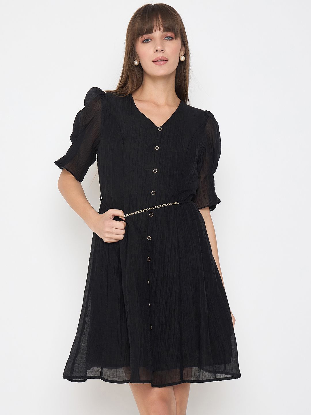 

Madame Women Shirt Dress, Black