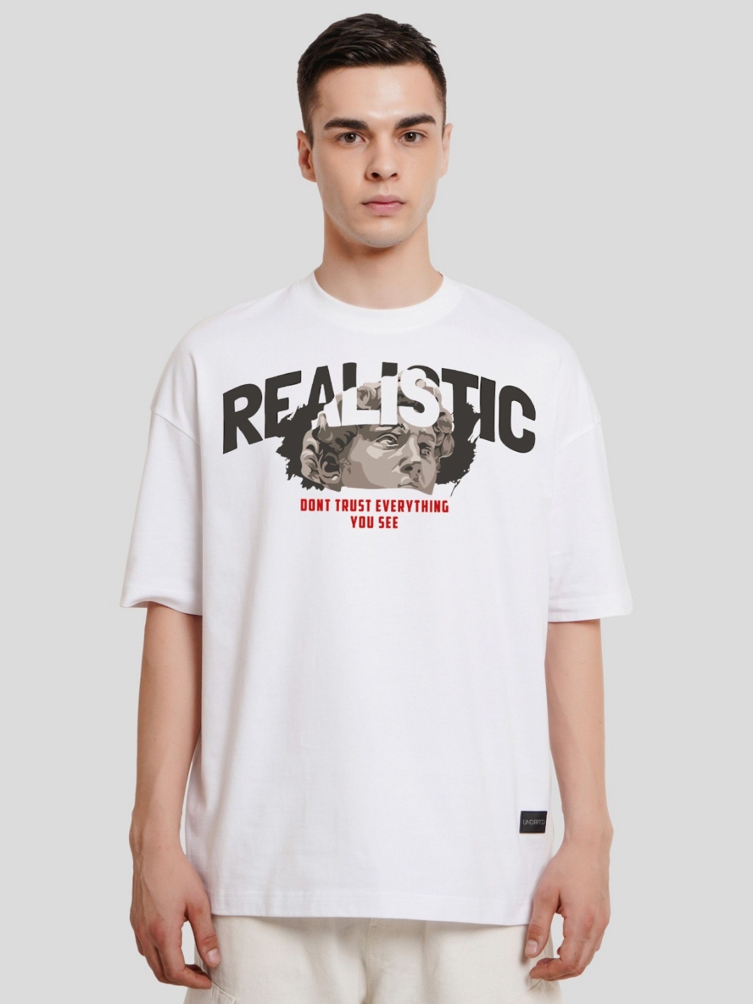 

Underrated Club Men Typography Printed Bio Finish Applique T-shirt, White
