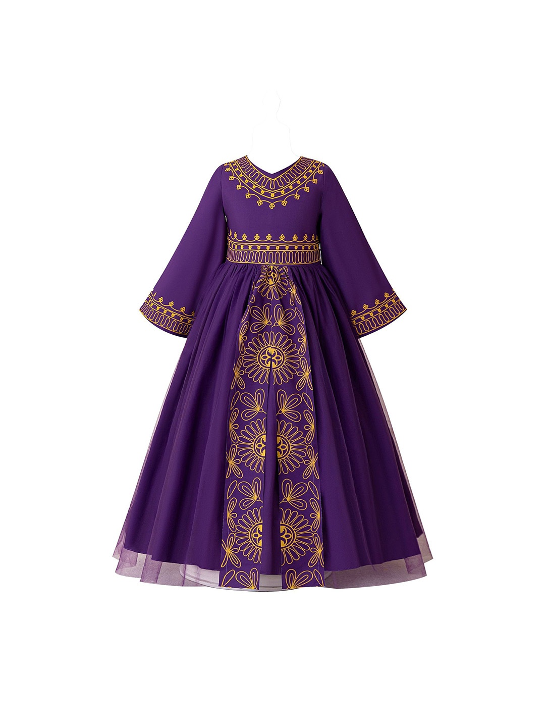 

StyleCast x Revolte Ethnic Motifs Print Applique Maxi Dress, Purple