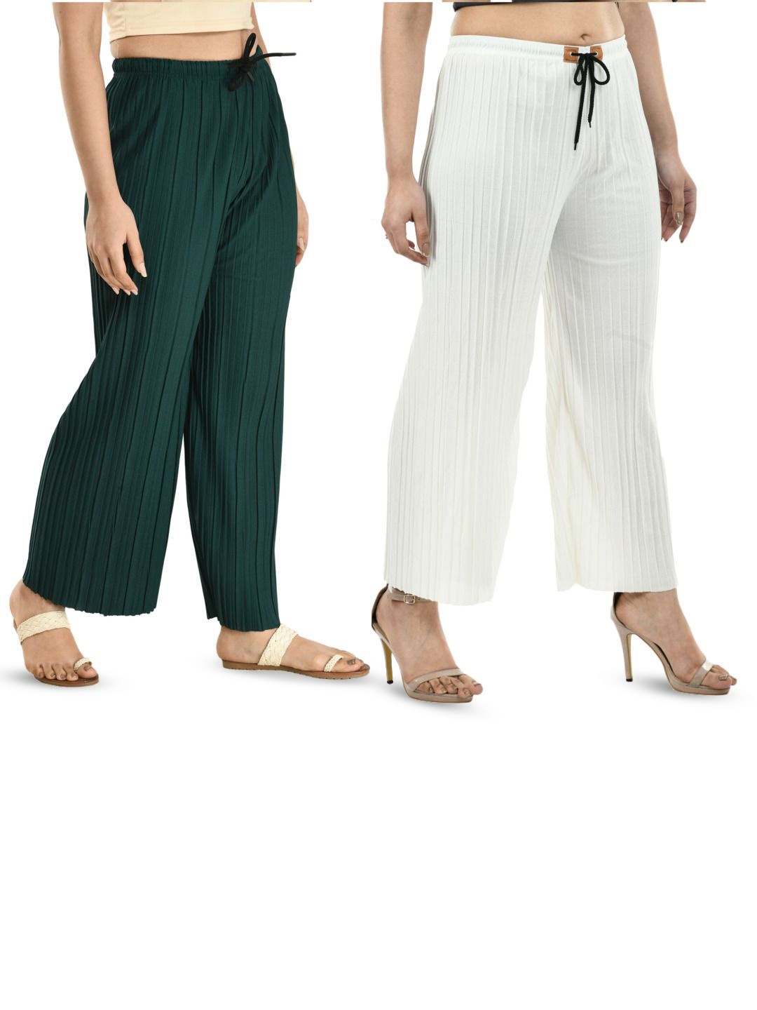 

Brainbees Women Pack Of 2 Palazzos, Green