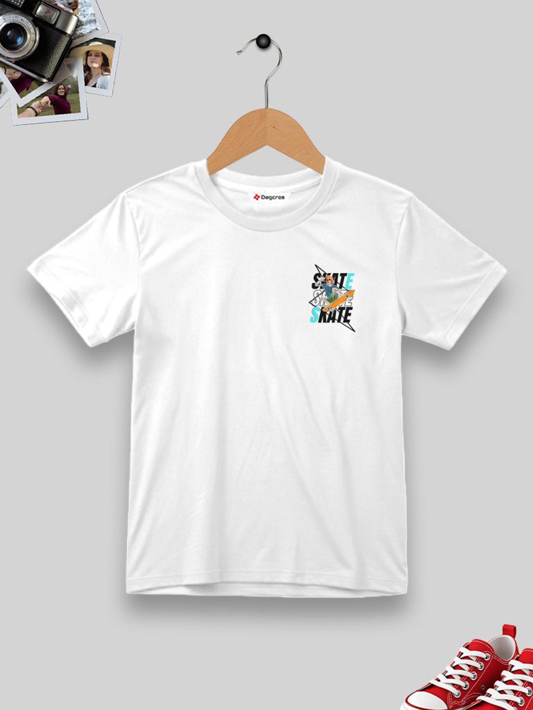 

Dagcros Boys Printed T-shirt, White
