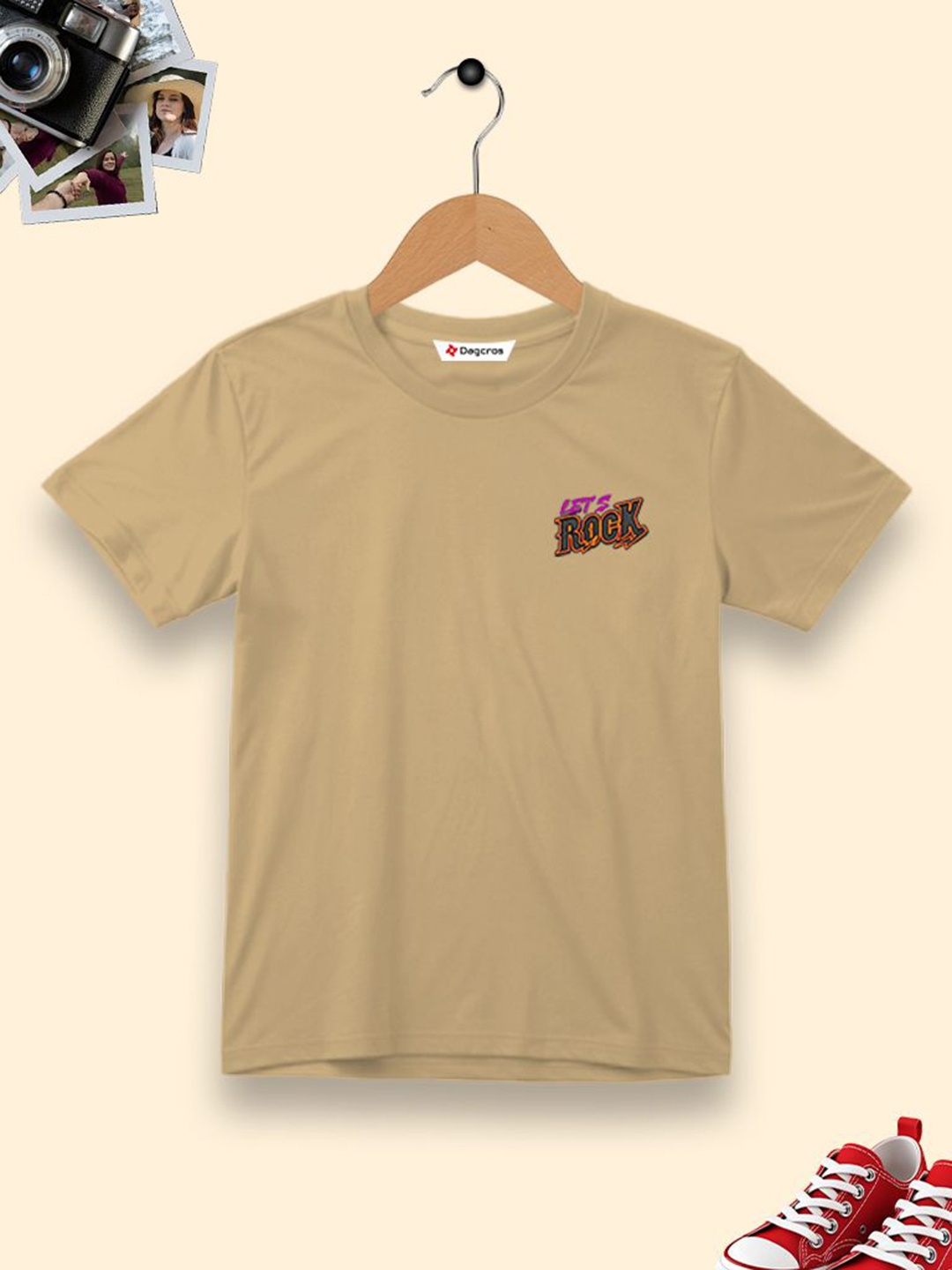 

Dagcros Boys Printed T-shirt, Beige