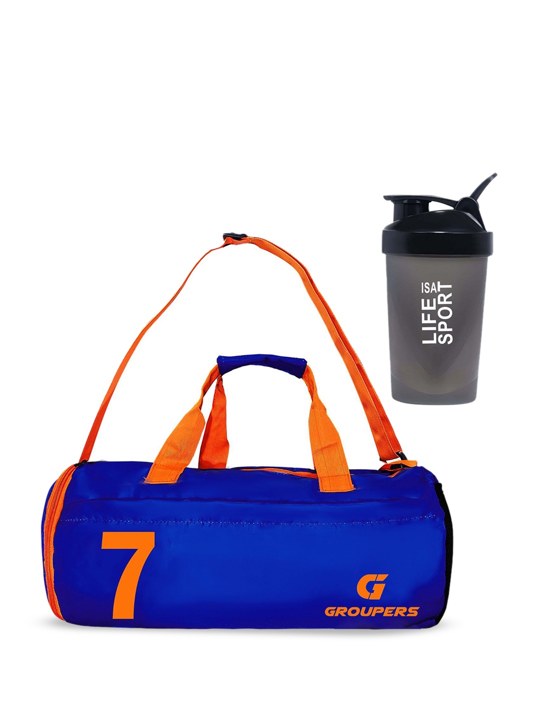 

GROUPERS Medium Foldable Sports or Gym Duffel Bag, Blue