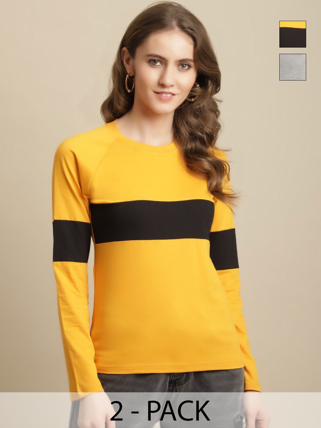 

Tromko Women 2 Colourblocked T-shirt, Multi