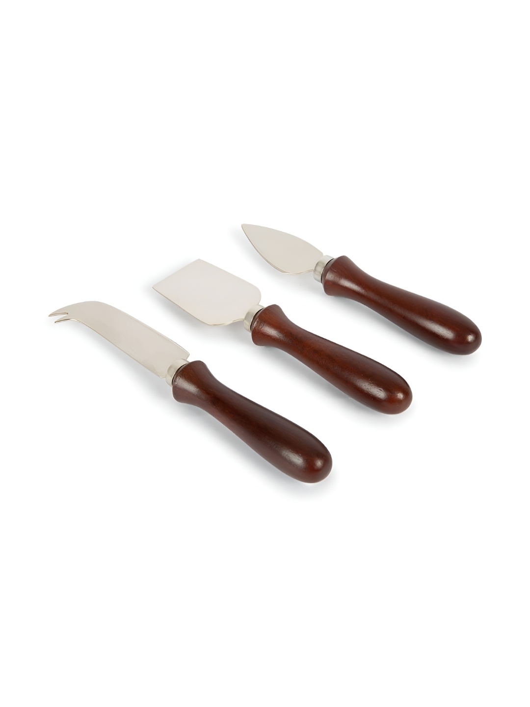 

IAAH Brown & Silver Toned 3 Pieces Stainless Steel Wood Knifes