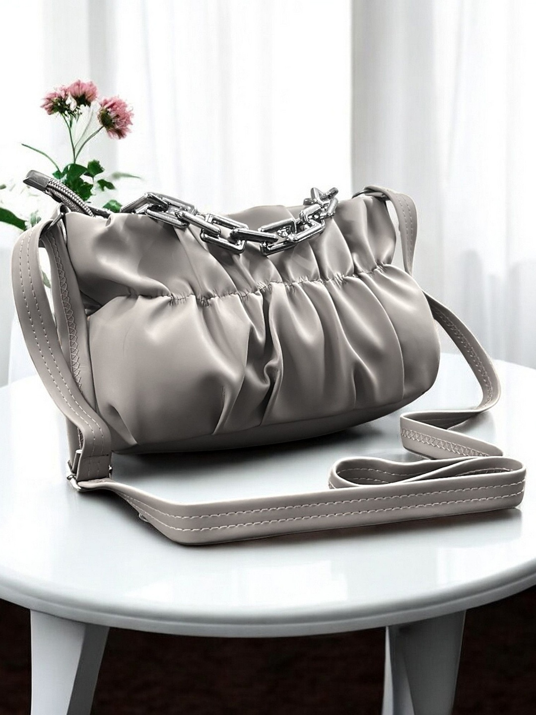 

CLARIS JAMES PU Sling Bag, Grey