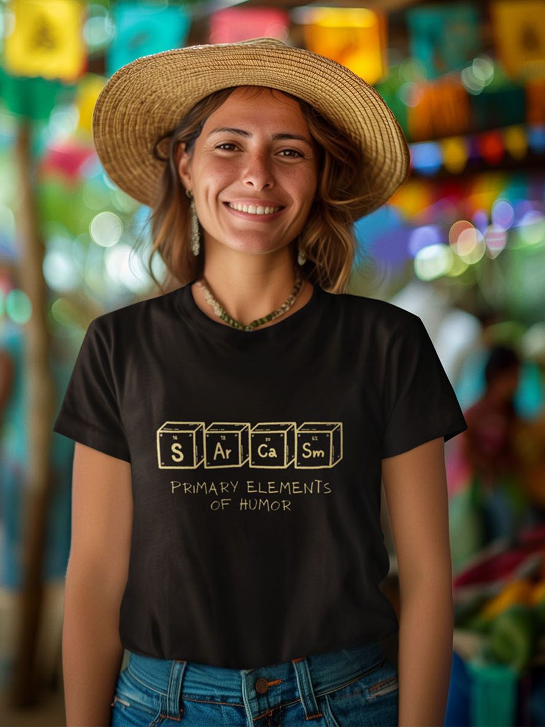 

Lagashi Women Printed T-shirt, Black