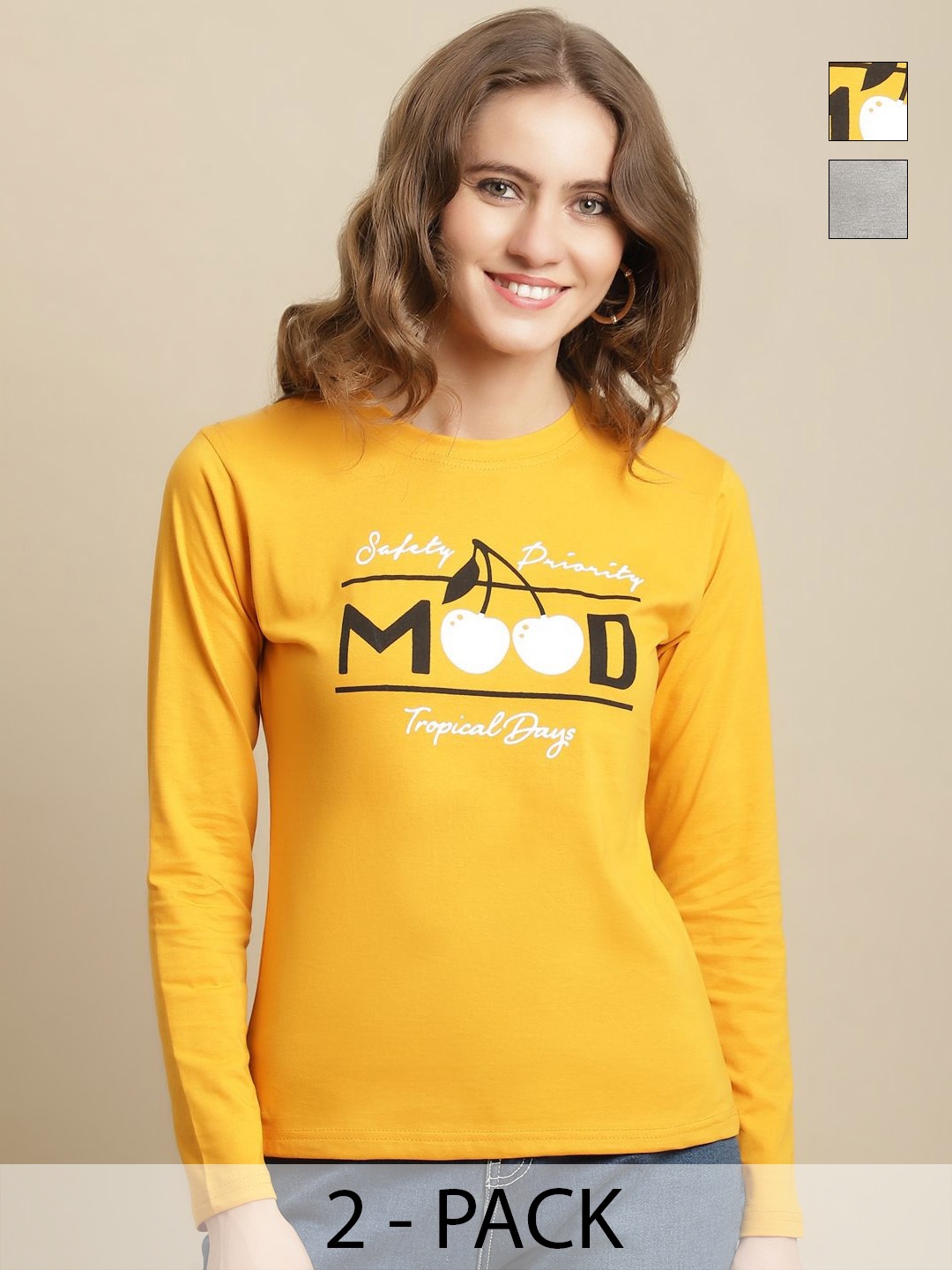 

Tromko Women 2 Colourblocked T-shirt, Multi
