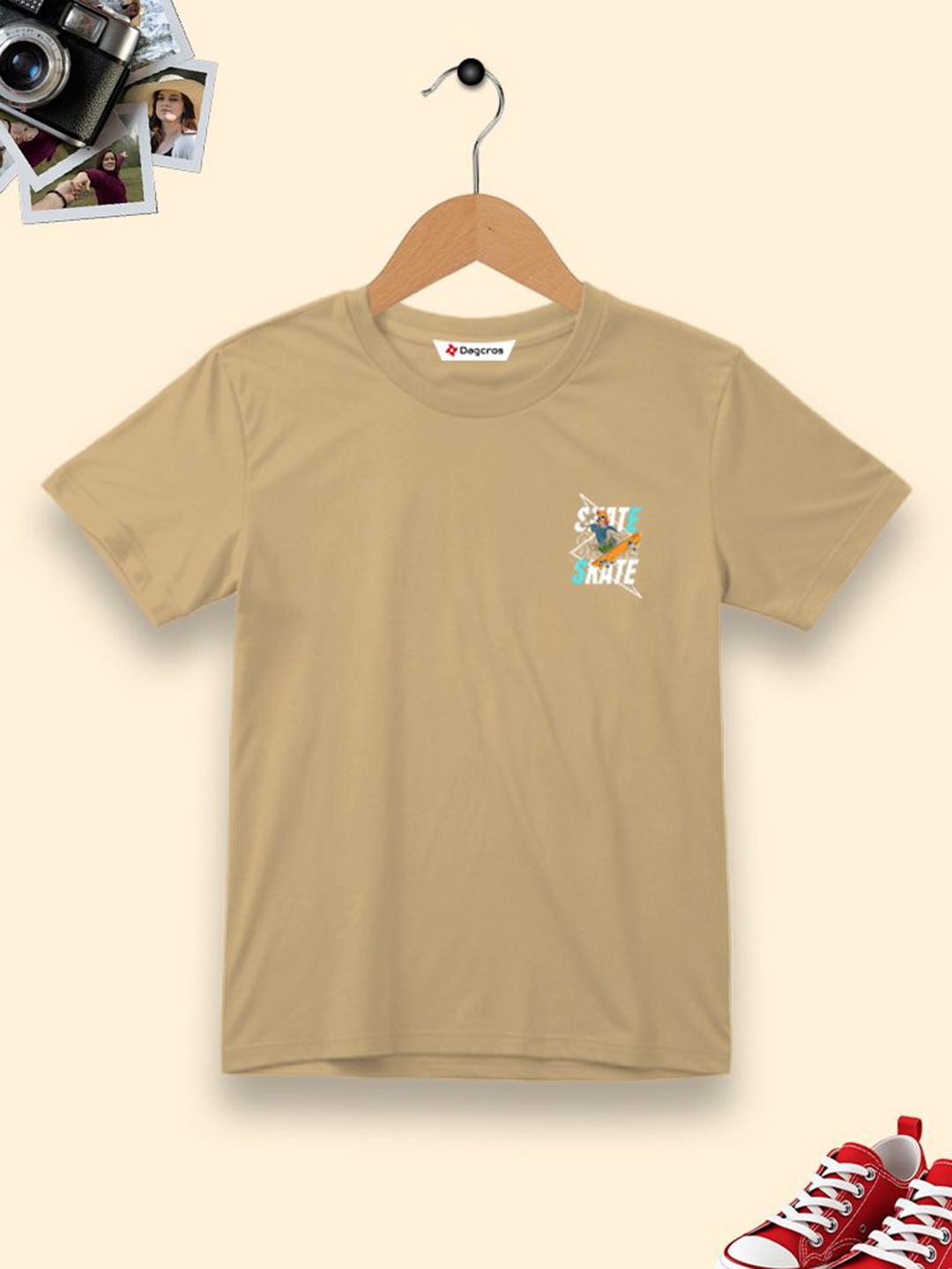 

Dagcros Boys Printed T-shirt, Beige