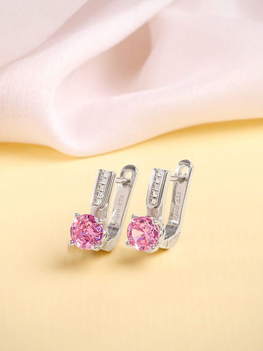 

GIVA 925 Silver Contemporary Silver-Plated Crystals Enamelled Studs Earrings