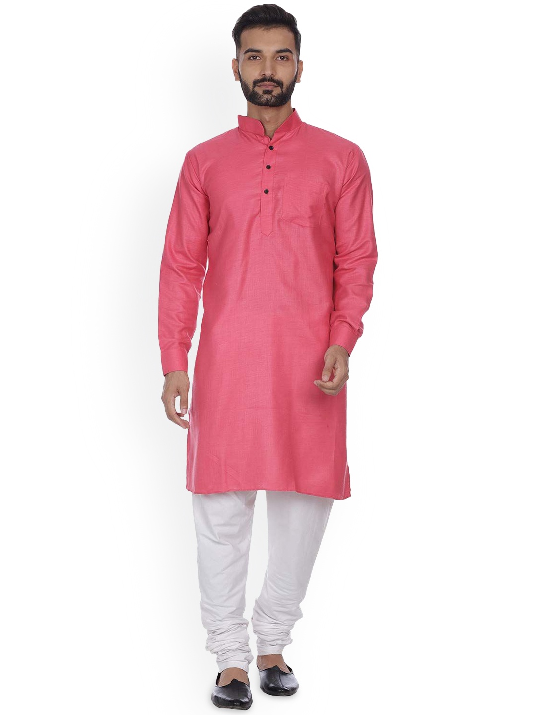 

VEERA PARIDHAAN Mandarin Collar Straight Kurta, Pink