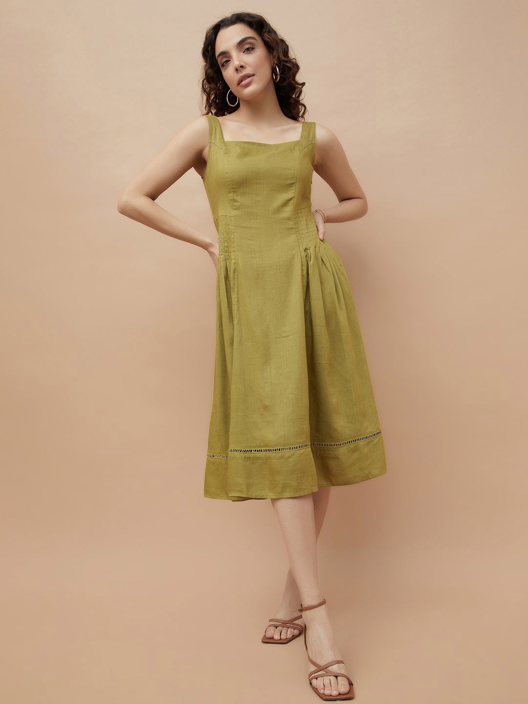 

CODE by Lifestyle Women A-Line Midi Dress, Olive
