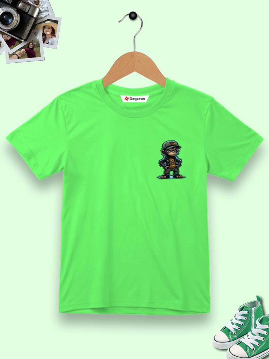 

Dagcros Boys Printed T-shirt, Green